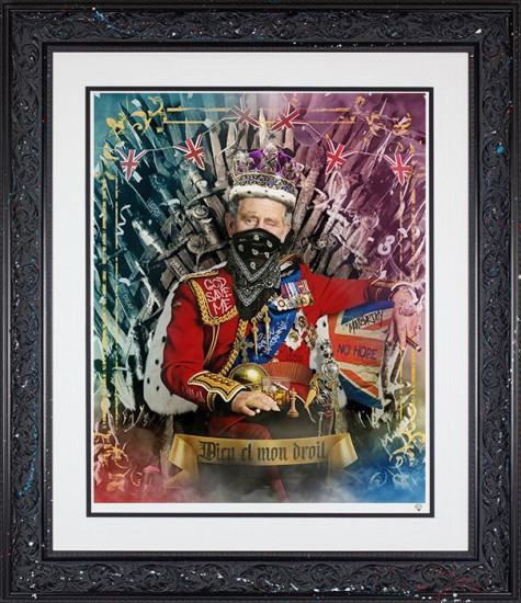 God Save The King - Black Ornate Framed