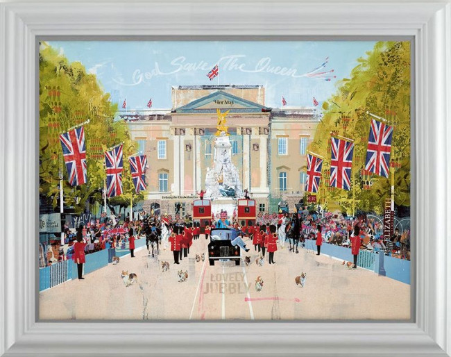 God Save The Queen - White Framed