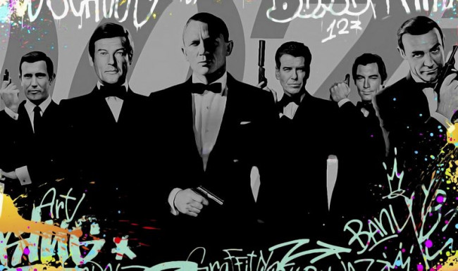 Good Evening Mr Bond - White Framed