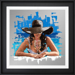 Hello Summer - Embellished Aluminium - Black Framed