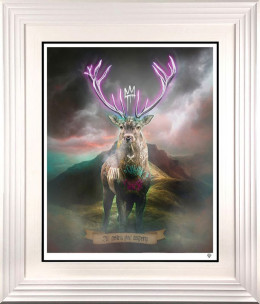 Highland Hunk - Purple - Artist Proof White Framed