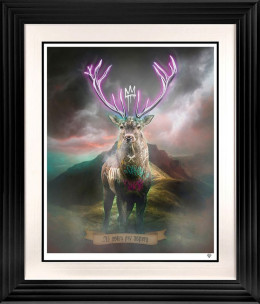 Highland Hunk - Purple - Artist Proof Black Framed