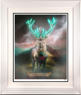 Highland Hunk - Turquoise - White Framed