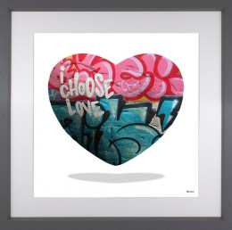 I Choose Love - White Background - Small Size - Grey Framed