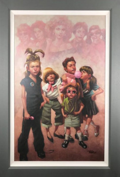 In The Pink (The Pink Ladies Grease) - Canvas - Framed