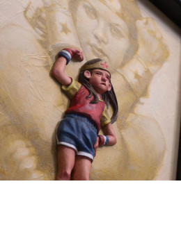 It's A Wonderful Life (Wonder Woman) - 3D Sculpture Art - Original - Framed