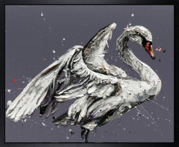 John The Swan - Canvas - Black Framed - Framed Box Canvas