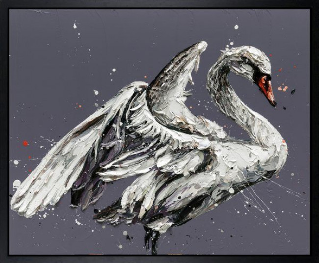 John The Swan - Canvas - Black Framed