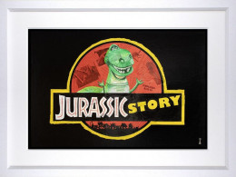 Jurassic Story - White Framed