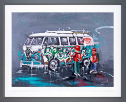 King Robbo Vs Banksy - Grey Framed
