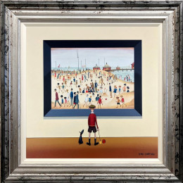 L. S. Lowryish - On The Beach - Limited Edition - Framed