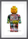 Lego Man Street - White Background - Regular Size - Grey Framed