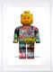 Lego Man Street - White Background - Regular Size - White Framed