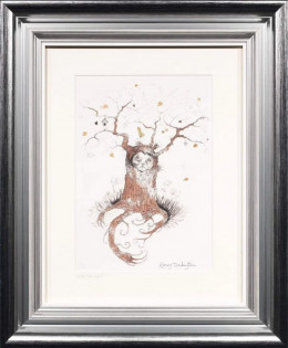 Little Tree Spirit - Sketch - Silver-Blue Framed