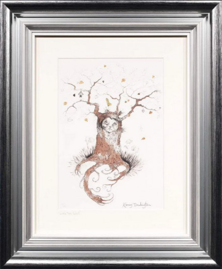 Little Tree Spirit - Sketch - Silver-Blue Framed