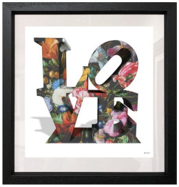 Love Floral - White Background - Regular Size - Framed