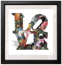 Love Floral - White Background - Small Size - Framed