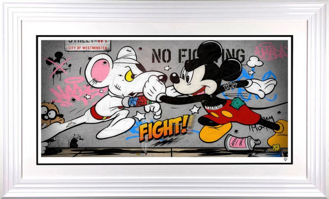 Mouse Fight II (The Rematch) - White Framed