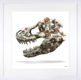 Prehistoric - White Background - Small Size - White Framed