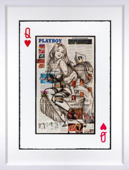 Queen Of Hearts - White Framed