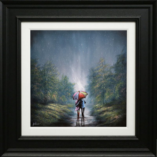Rainy Days And Cosy Hearts - Original - Black Framed Rainy Days And Cosy Hearts - Original - Black Framed