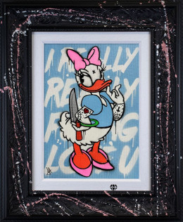 Really Really Fu**** Love You Daisy - Original Stencil - Black Framed