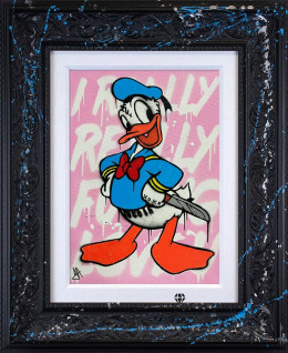 Really Really Fu**** Love You Donald - Original Stencil - Black Framed