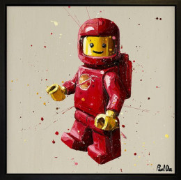 Red Lego - Canvas - Black Framed - Framed Box Canvas