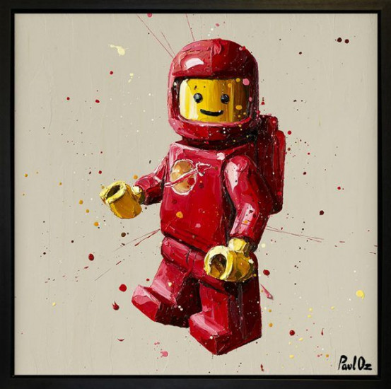 Red Lego - Canvas - Black Framed