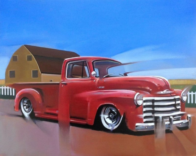 Red Pick Up - Original - Framed