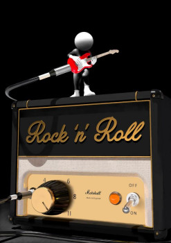 Rock 'N' Roll - Red - On Paper - Mounted