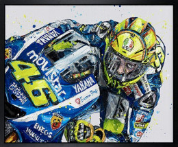 Rossi Bike - Canvas - Black Framed - Framed Box Canvas