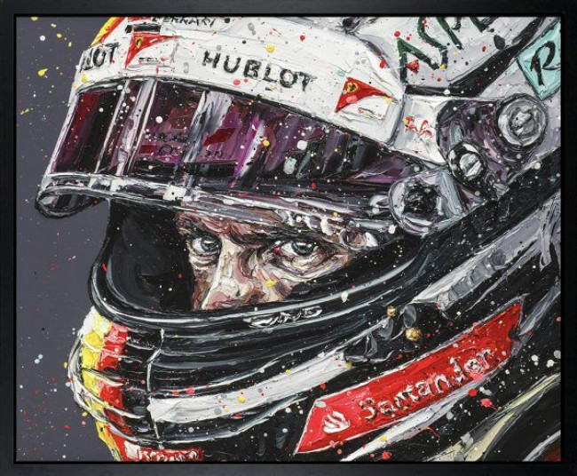 Seb, Focused (Sebastian Vettel) - Canvas - Black Framed