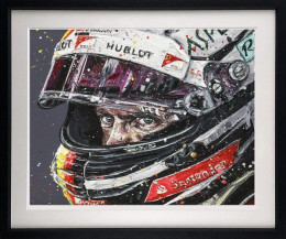Seb, Focused (Sebastian Vettel) - Artist Proof Black Framed