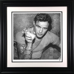 Smoking Gun - Brando (Black & White) - Artist Proof Black Framed