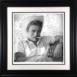 Smoking Gun - James Dean (Black & White) - Artist Proof Black Framed