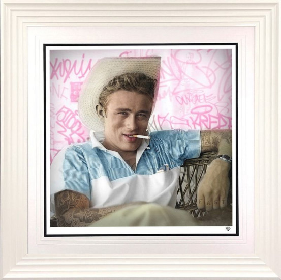 Smoking Gun - James Dean (Colour) - White Framed