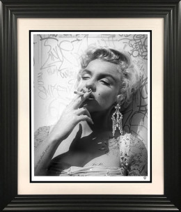 Smoking Gun - Marilyn (Black & White) - Artist Proof Black Framed