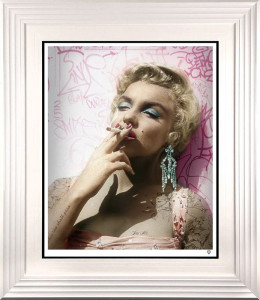 Smoking Gun - Marilyn (Colour) - White Framed