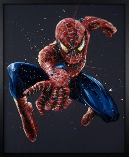 Spiderman 14 - Canvas - Artist Proof Black Framed - Framed Box Canvas
