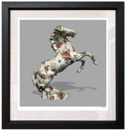 Stallion - Grey Background - Regular Size - Framed