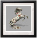 Stallion - Grey Background - Small Size - Framed