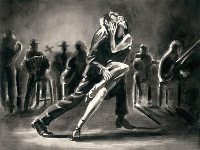 Tango - Black And White - On Paper