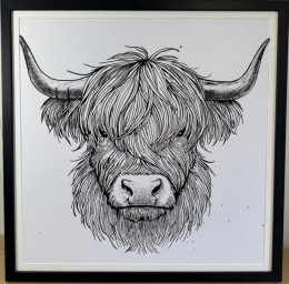 The Cow - Original - Black Framed