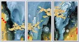 The Golden Reach (Triptych Set) - White Framed
