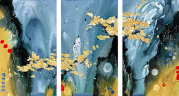 The Golden Reach (Triptych Set) - Box Canvas