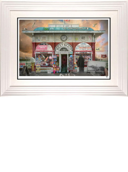 The Kiosk Of West Beach - White Framed