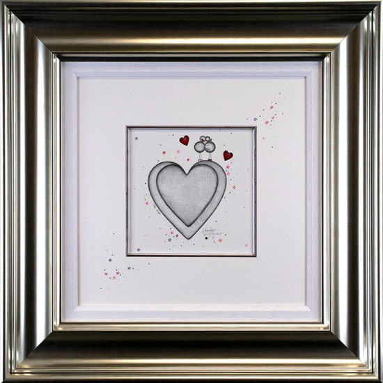 The Kiss - Original Sketch - Silver Framed The Kiss - Original Sketch - Silver Framed