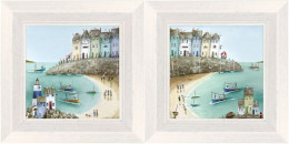 The Puff Inn & Waves Cafe - Pictures (Pair) - White Framed