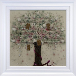 Tree Of Gratitude - Original - White Framed